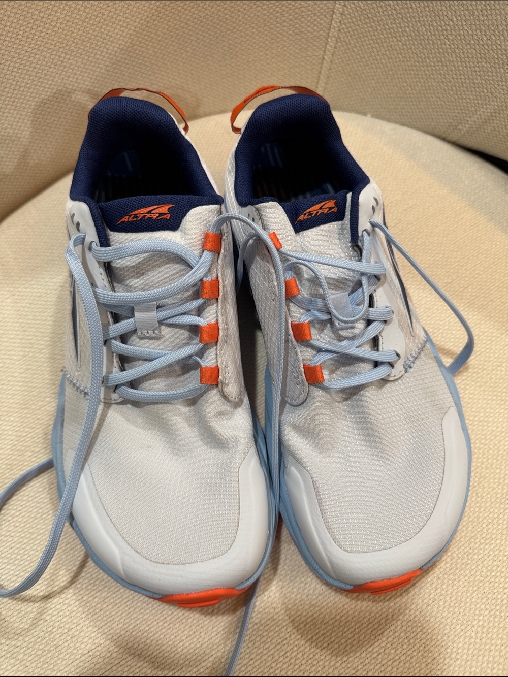 Altra Women's Light Blue, Navy & Orange Trail Running Shoe - Picture 2 of 7